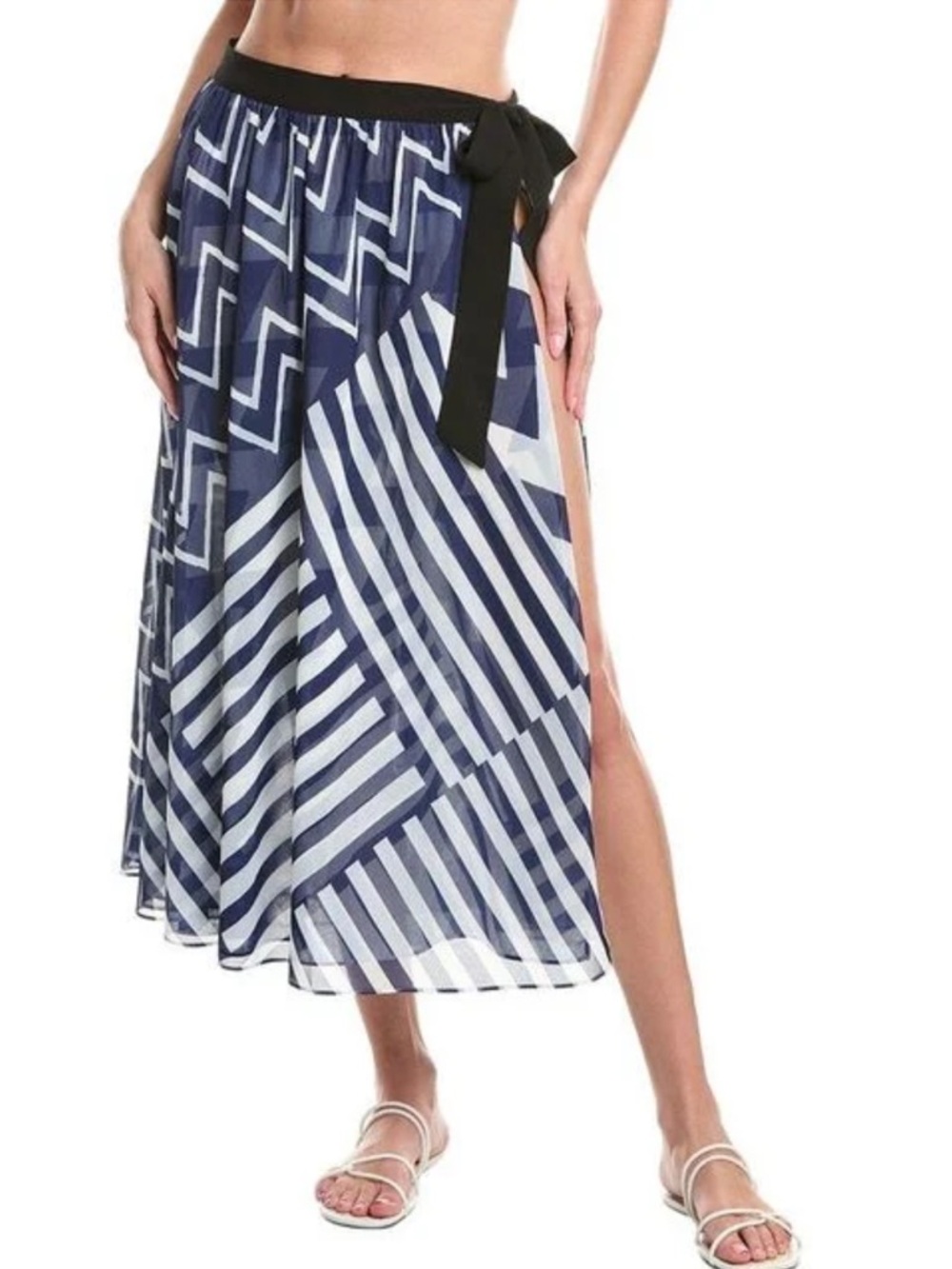 MILLY CABANA Convertible Patchwork Chevron Skirt. Size S. MSRP $295